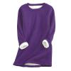 Women Fleece Pullover Tops, Womens Casual Warm Sherpa Lined Sport Sweatshirts Loungewear Tunic Thermal Underwear Purple view 1