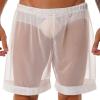 Alvivi Men's Mesh See-Through Loose Fit Boxer Shorts Stretch Underwear Summer Beachwear White Medium view 2