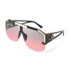 FEISEDY Square Flat Top Shield Sunglasses One Piece Frameless Stylish Women Men UV400 B2765 (Black Frame Grey Pink Lens, 73) view 1