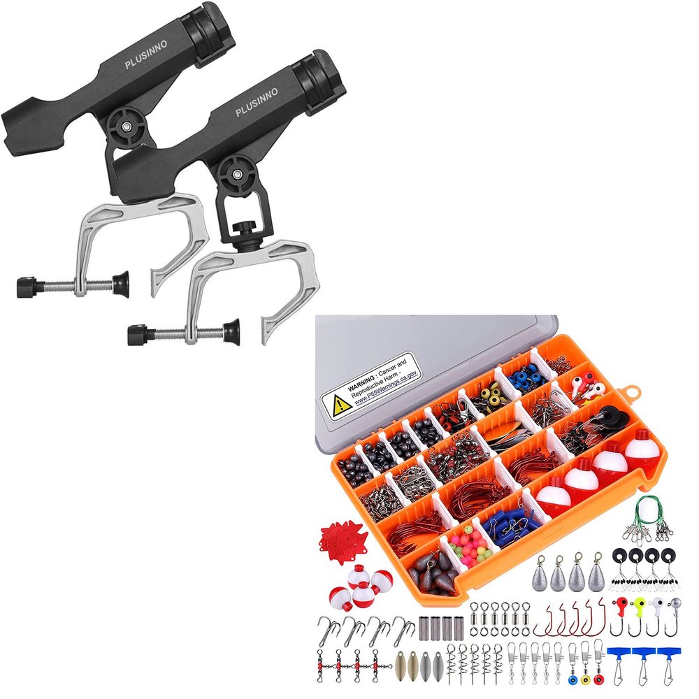 PLUSINNO Fishing Accessories Kit, Fishing Boat Rods Holder with Large Clamp