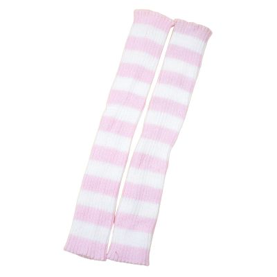 angel3292 1 Pair Leg Socks Adorable Skin-friendly Multi-colored Fashion Striped Leg Warmers for Girl Winter Leg Warmers Lovely for Daily White Pink Medium-Large