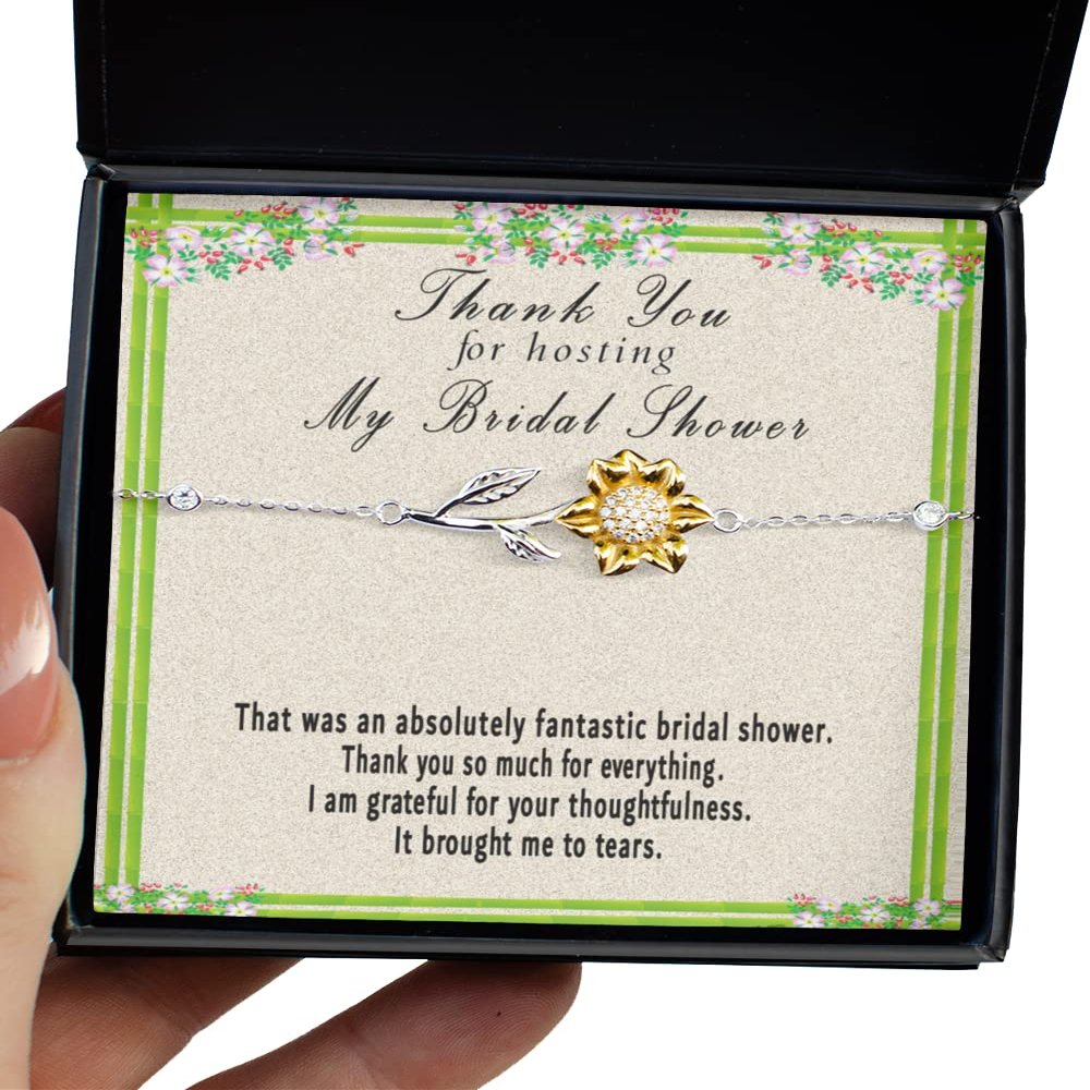 Bridal Shower Gifts For Hostess, Thank You For Hosting My Bridal Shower - Sunflower Bracelet