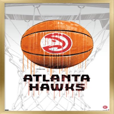 Trends International NBA Atlanta Hawks - Drip Basketball 21 Wall Poster, 22.375" x 34", Gold Framed Version
