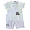 Baby Boy 2-Piece Hello Tee and Romper Set, 100% Cotton Clothing Set for Baby Boys (Neon Green, 6-9 Months) view 1