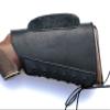 Genuine Leather Buttstock Cover Sleeve Suede Padded Cheek Rest Long Range Shooting (Black) view 3