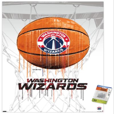Trends International NBA Washington Wizards - Drip Basketball 21 Wall Poster with Pushpins