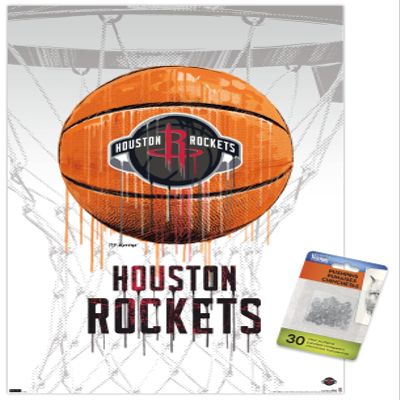 Trends International NBA Houston Rockets - Drip Basketball 21 Wall Poster with Push Pins