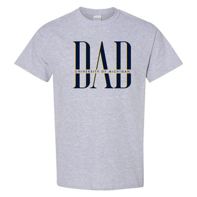 AS1350 - Michigan Wolverines Classic Dad T Shirt - 3X-Large - Sport Grey
