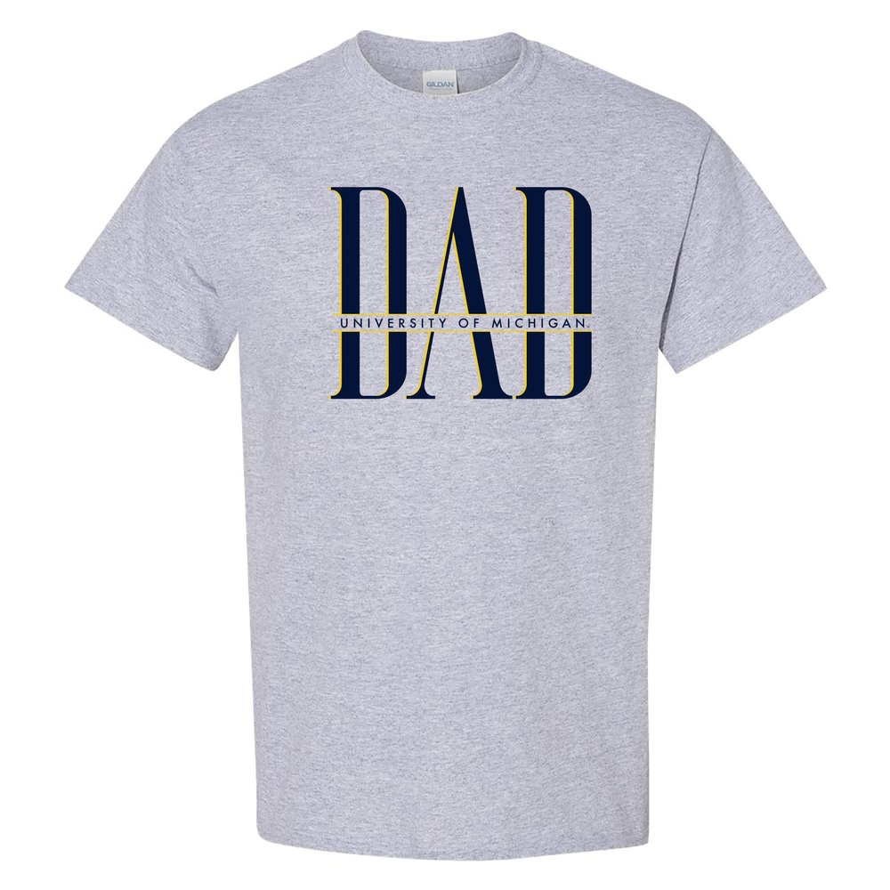 AS1350 - Michigan Wolverines Classic Dad T Shirt - 3X-Large - Sport Grey