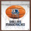 Trends International NBA Dallas Mavericks - Drip Basketball 21 Wall Poster, 14.725" x 22.375", Mahogany Framed Version view 1