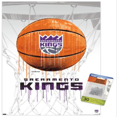 Trends International NBA Sacramento Kings - Drip Basketball 21 Wall Poster with Push Pins