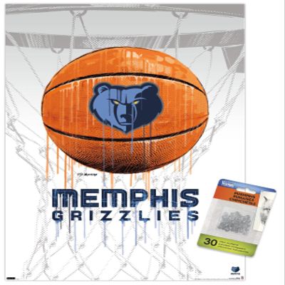 Trends International NBA Memphis Grizzlies - Drip Basketball 21 Wall Poster with Push Pins