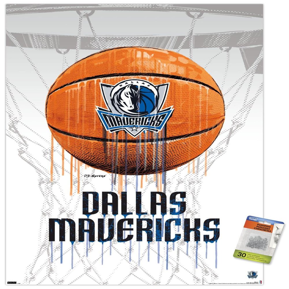 Trends International NBA Dallas Mavericks - Drip Basketball 21 Wall Poster with Push Pins
