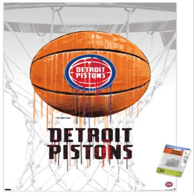 Trends International NBA Detroit Pistons - Drip Basketball 21 Wall Poster with Pushpins