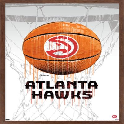 Trends International NBA Atlanta Hawks - Drip Basketball 21 Wall Poster, 22.375" x 34", Mahogany Framed Version