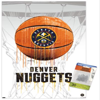 Trends International NBA Denver Nuggets - Drip Basketball 21 Wall Poster with Push Pins