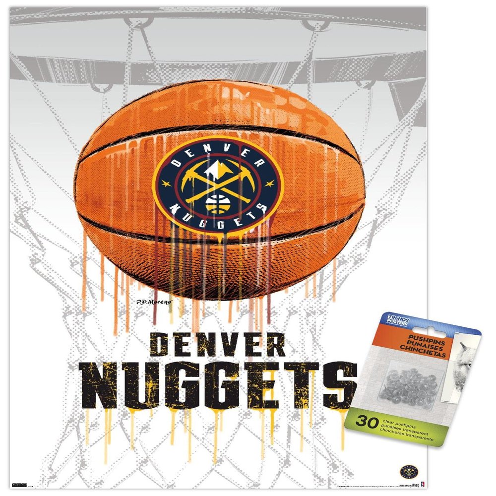 Trends International NBA Denver Nuggets - Drip Basketball 21 Wall Poster with Push Pins