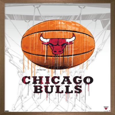 Trends International NBA Chicago Bulls - Drip Basketball 21 Wall Poster, 14.725" x 22.375", Bronze Framed Version