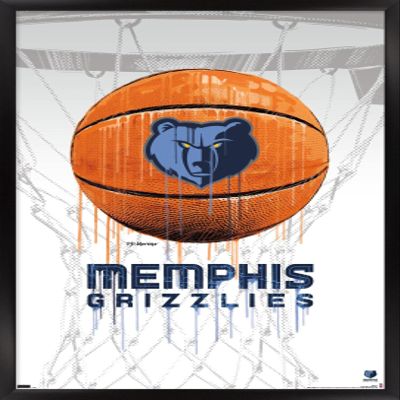 Trends International NBA Memphis Grizzlies - Drip Basketball 21 Wall Poster, 22.375" x 34", Black Framed Version
