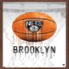 Trends International NBA Brooklyn Nets - Drip Basketball 21 Wall Poster, 22.375" x 34", Mahogany Framed Version view 1