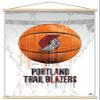 Trends International NBA Portland Trail Blazers - Drip Basketball 21 Wall Poster, 22.375" x 34", Premium Print and Beechwood Hanger Bundle view 1