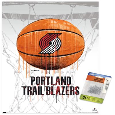 Trends International NBA Portland Trail Blazers - Drip Basketball 21 Wall Poster with Push Pins