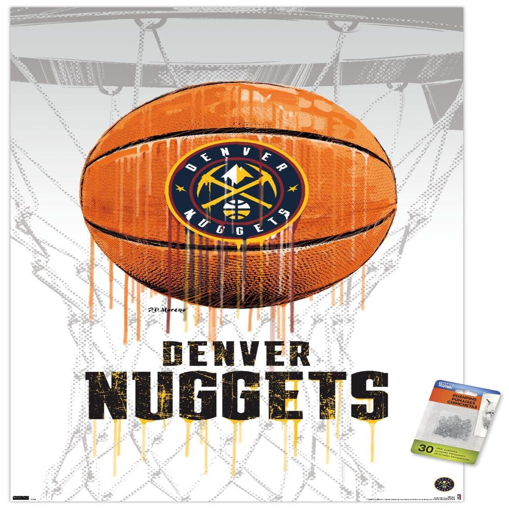 Trends International NBA Denver Nuggets - Drip Basketball 21 Wall Poster with Push Pins