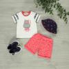 Baby Boy 2-Piece Clothing Set 100% Cotton Happy Hippo Tee and Shorts Set for Baby Boy and Toddler Outfits and Gifts (Red, 9-12 Months) view 2
