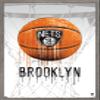 Trends International NBA Brooklyn Nets - Drip Basketball 21 Wall Poster, 22.375" x 34", Barnwood Framed Version view 1