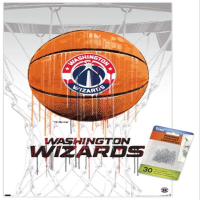 Trends International NBA Washington Wizards - Drip Basketball 21 Wall Poster with Push Pins
