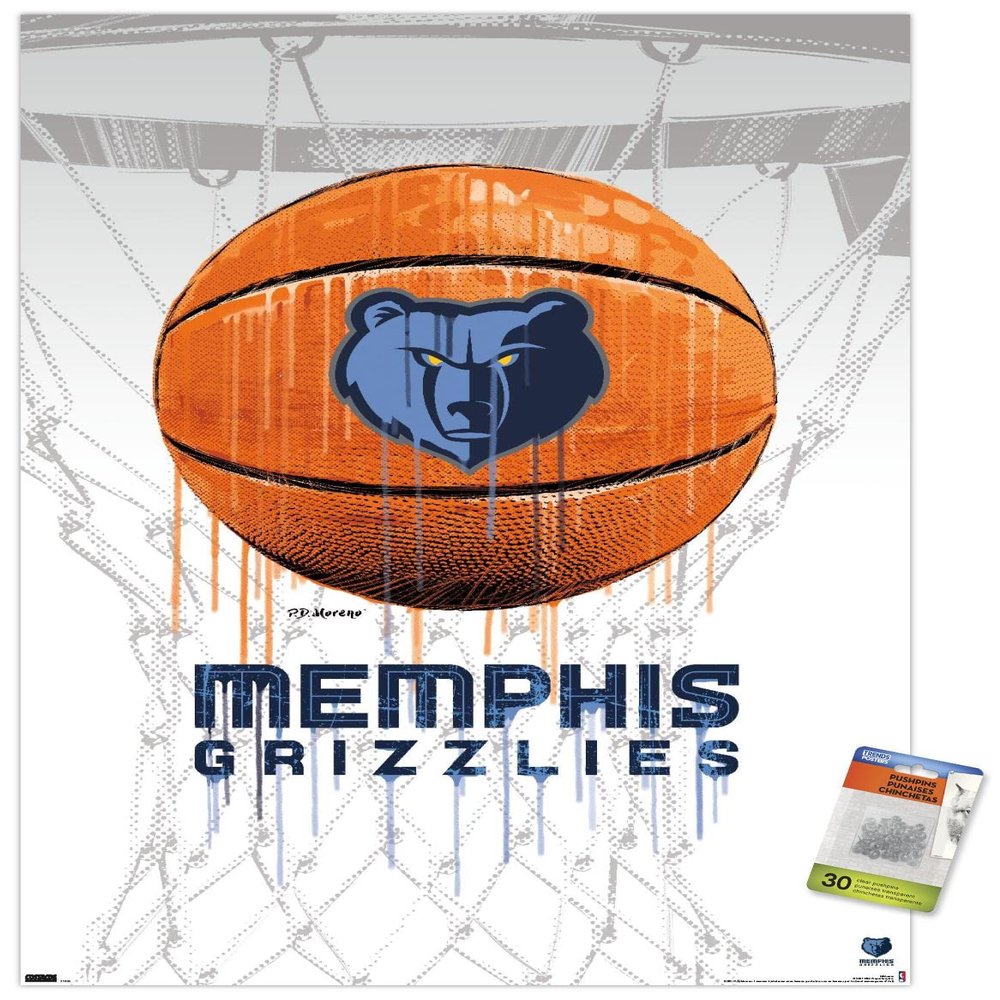 Trends International NBA Memphis Grizzlies - Drip Basketball 21 Wall Poster with Push Pins