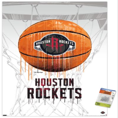 Trends International NBA Houston Rockets - Drip Basketball 21 Wall Poster with Pushpins