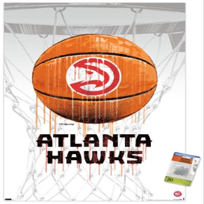 NBA Atlanta Hawks - Drip Basketball 21 Wall Poster with Pushpins