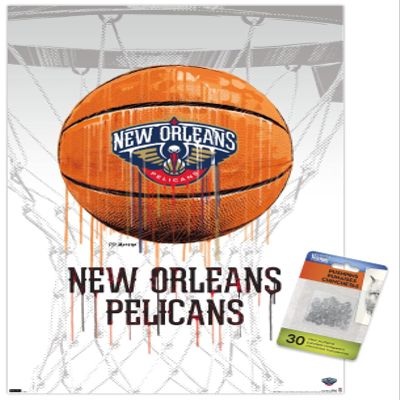 Trends International NBA New Orleans Pelicans - Drip Basketball 21 Wall Poster with Push Pins