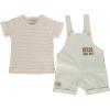 Baby Boy 2-Piece Hello Tee and Romper Set, 100% Cotton Clothing Set for Baby Boys (Neon Coral, 3-6 Months) view 2