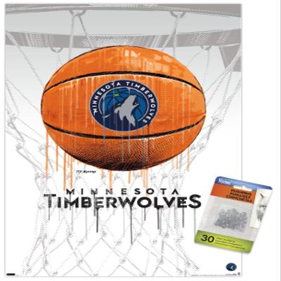Trends International NBA Minnesota Timberwolves - Drip Basketball 21 Wall Poster with Push Pins