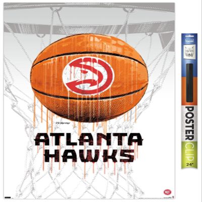 Trends International NBA Atlanta Hawks - Drip Basketball 21 Wall Poster, 22.375" x 34", Poster & Clip Bundle