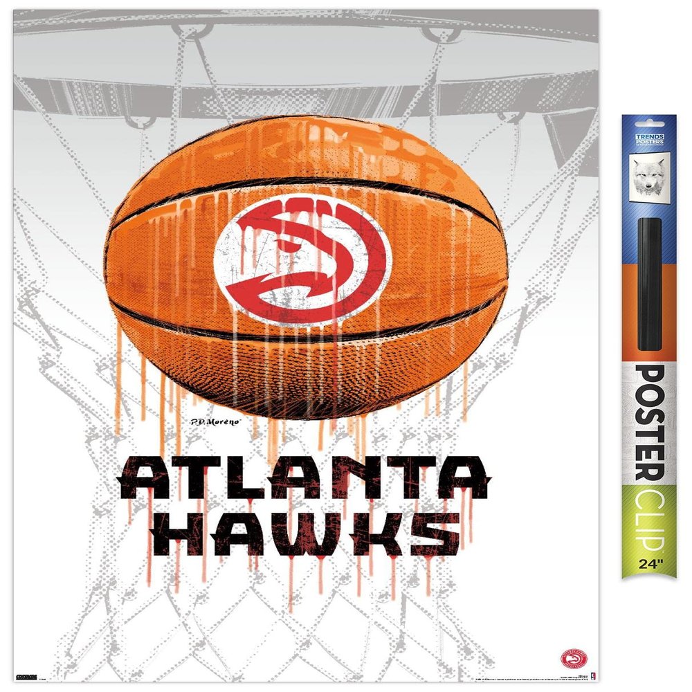 Trends International NBA Atlanta Hawks - Drip Basketball 21 Wall Poster, 22.375" x 34", Poster & Clip Bundle