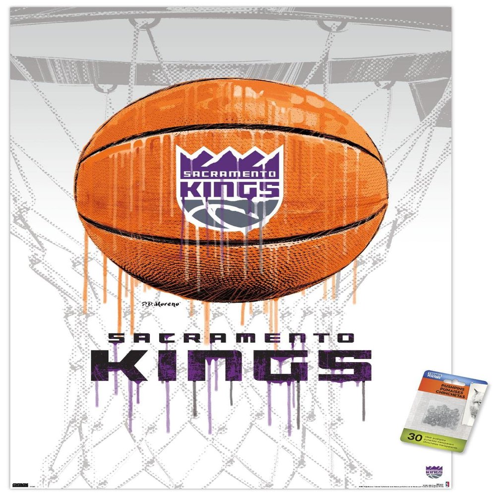 Trends International NBA Sacramento Kings - Drip Basketball 21 Wall Poster with Pushpins