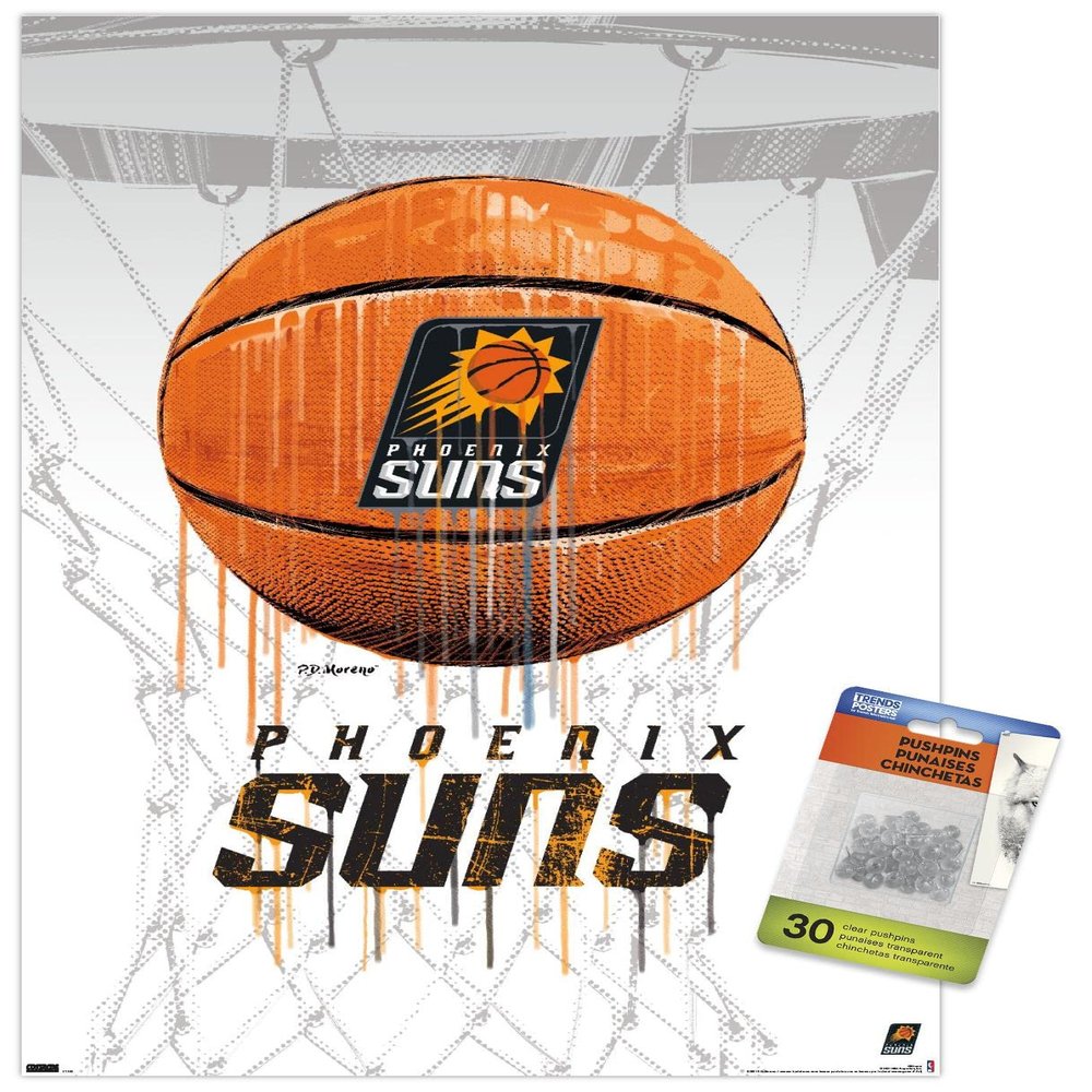 Trends International NBA Phoenix Suns - Drip Basketball 21 Wall Poster with Push Pins