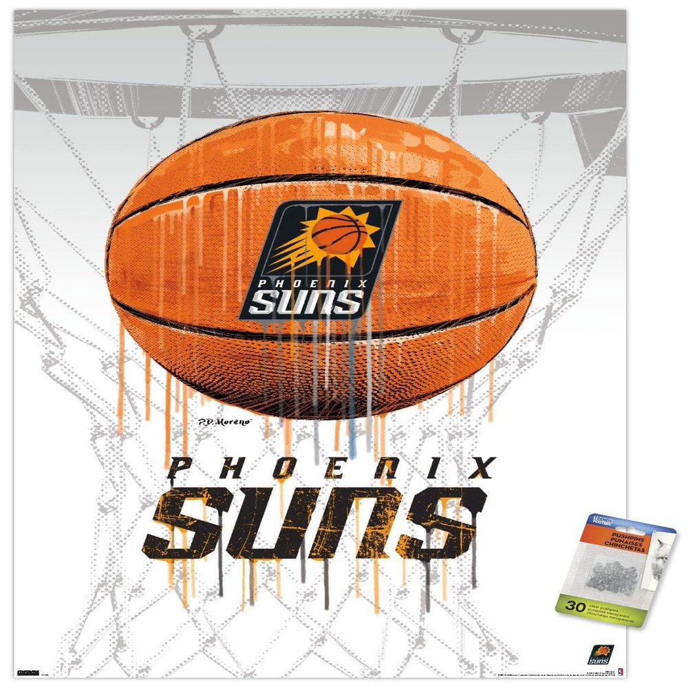 Trends International NBA Phoenix Suns - Drip Basketball 21 Wall Poster with Pushpins