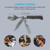 Messermeister Adventure Chef Folding Camp Utensil - Full-Sized Steak Knife, Fork, Spoon + Bottle Opener - 303 Stainless Steel & Distressed Linen Handle view 3