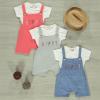 Baby Boy 2-Piece Hello Joyful Apple Tee and Romper Set, 100% Cotton Clothing Set for Baby Boys and Toddlers (Grey, 6-9 Months) view 4