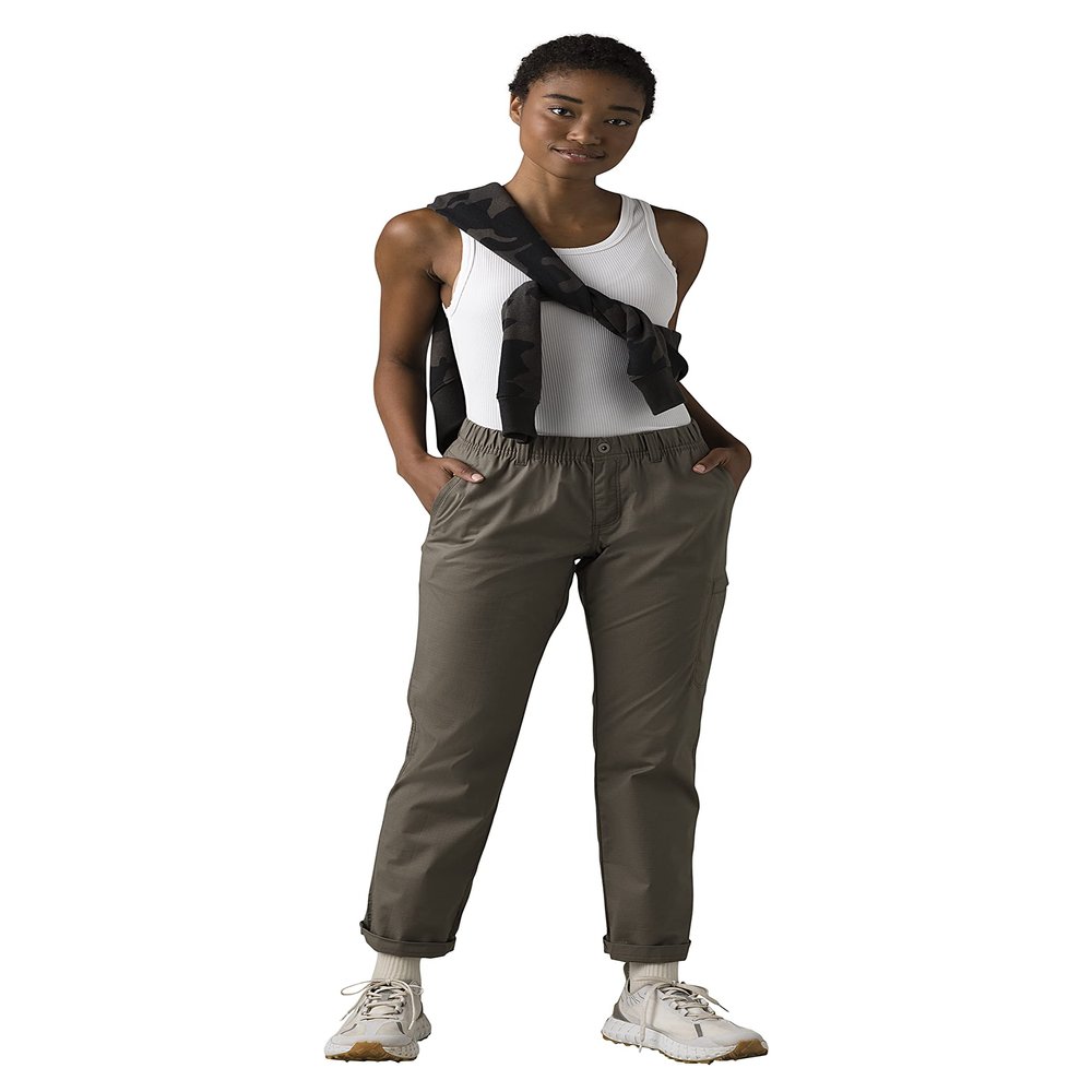 prAna Women's Standard Double Peak Pant, Mud, 6
