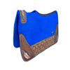 CHALLENGER Horse 32" x 30" Western Contoured Wool Felt Therapeutic Saddle Pad Blue 39216RB view 1