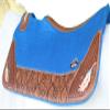 CHALLENGER Horse 32" x 30" Western Contoured Wool Felt Therapeutic Saddle Pad Blue 39216RB view 4