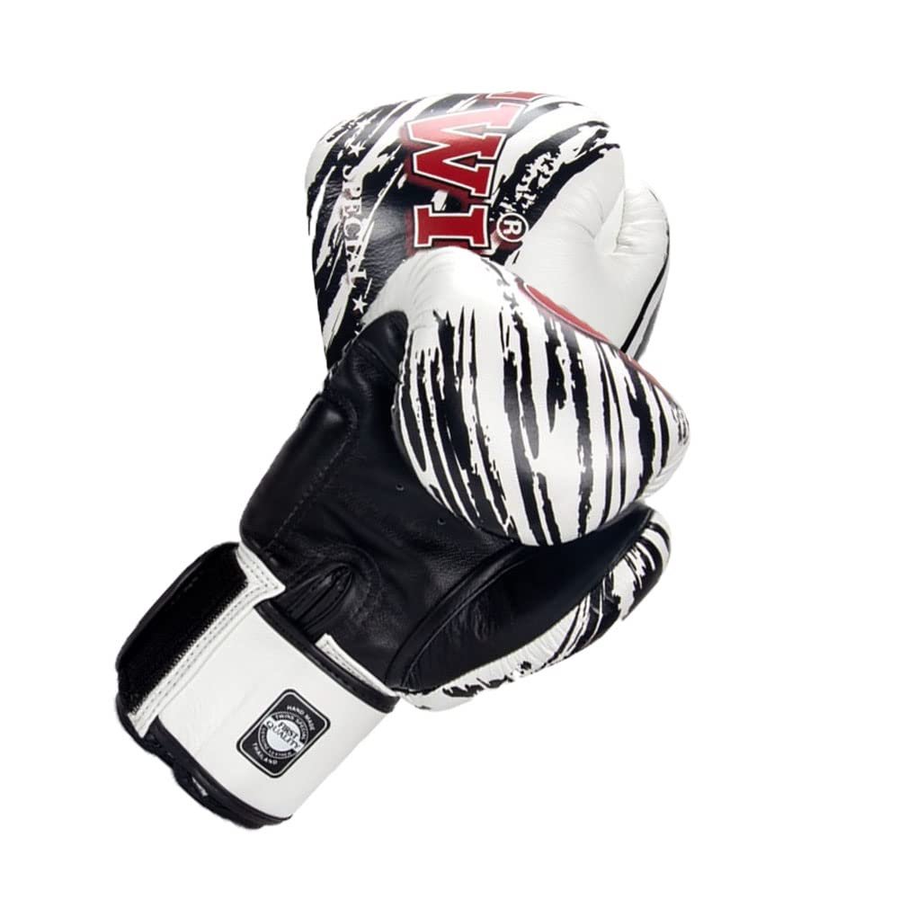 Twins Boxing Muay Thai Training Sparring Gloves (TW2 White/Black,8 oz)