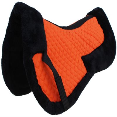 23" x 22" Orange Horse English Saddle Contoured Quilted Fleece Lined Half Pad 72130OR