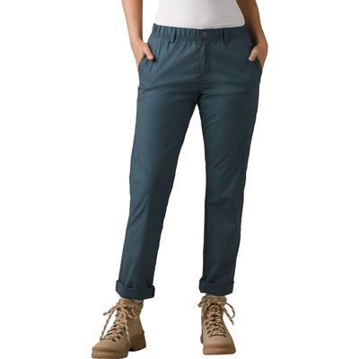 prAna Women's Standard Double Peak Pant, Grey Blue, 8