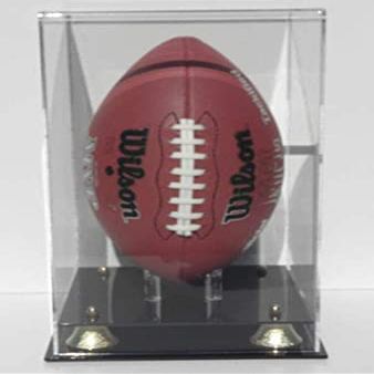 Vertical Football Display case Mirror Back with Wall Mount Black Base